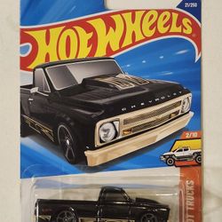 HOT WHEELS. HOT TRUCKS. 1967 CHEVY C10 PICKUP. (BLACK VARIATION)