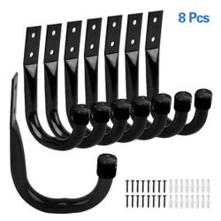 8pcs 2.4inch Heavy Metal Garage Hooks