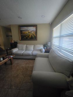 White sofa and Chair