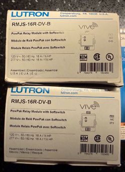 (2) Lutron RMJS-16R-DV-B PowPak Relay Module