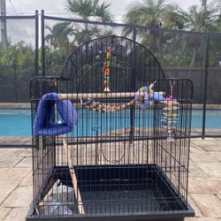 Black Metal open top Bird Cage