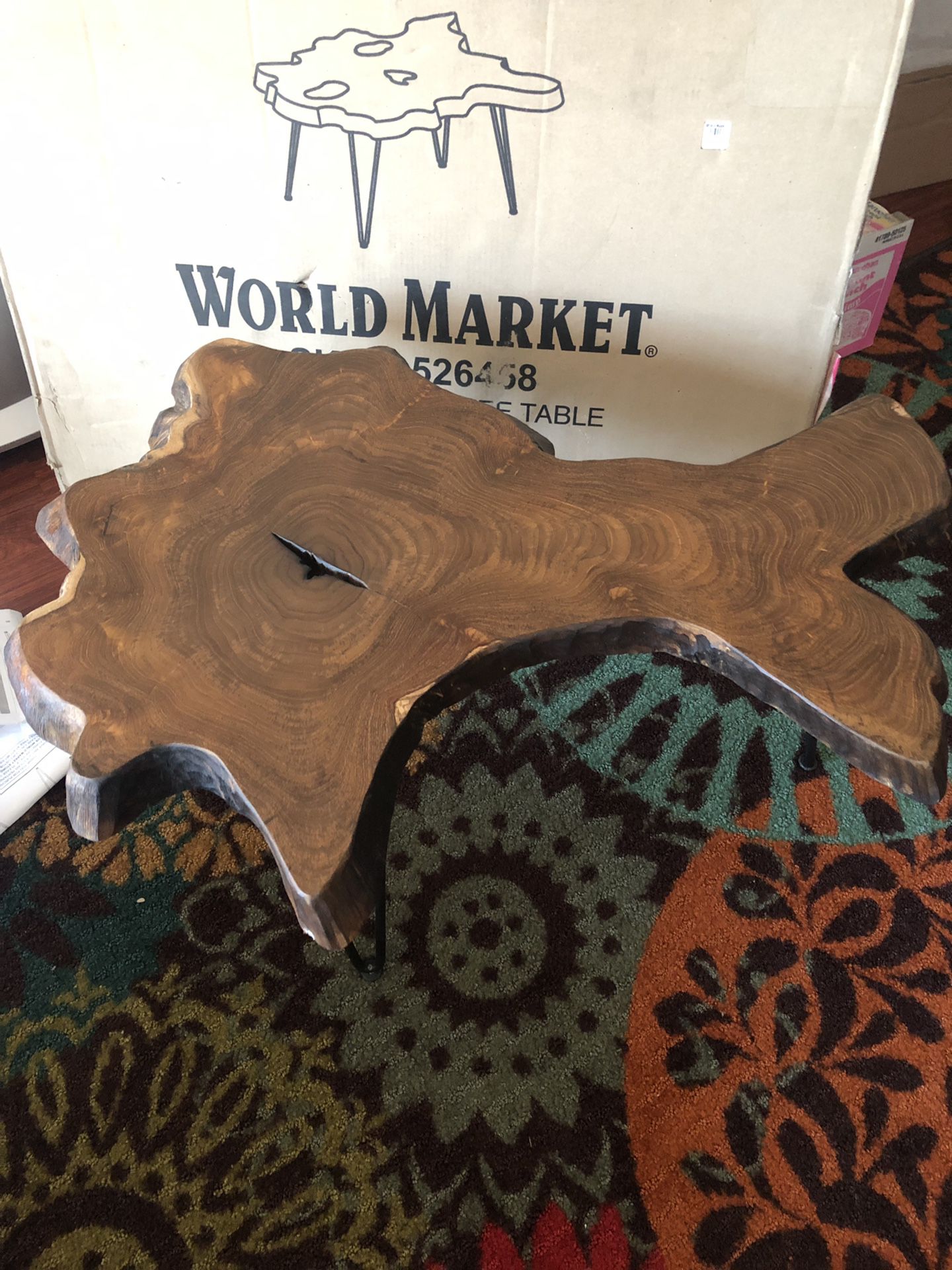 World Market Wood Slice Coffee Table