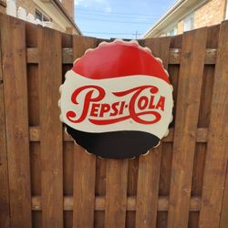 Vintage PepsiCo Bottle Cap Sign