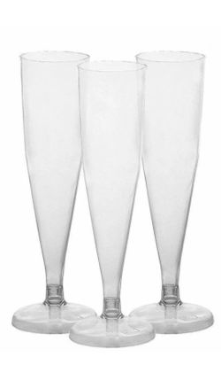 Party Joy [120 Ct] Plastic 6-oz Champagne Flutes BPA Free Heavy Duty Plastic