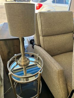 Recliner , table & lamp