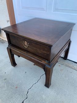 Solid wood side table