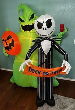 Halloween Oogie Boogie and Jack Skellington inflatable 6.5 ft tall