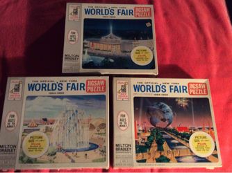 LOT OF 3 NEW YORK WORLD'S FAIR 1965 JIGSAW PUZZLES NO 2 3 4 MILTON