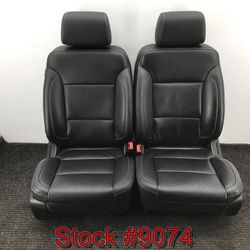 Black Leather Front Bucket Seats For A 2015 Through 2019 Chevy Silverado 2(contact info removed) Stock #9074