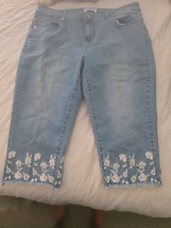 Sweet embroidered crop jeans