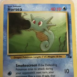 Horsea Pokemon Trading Card 1995