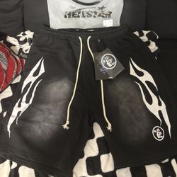 Hellstar Flame Shorts 'White'