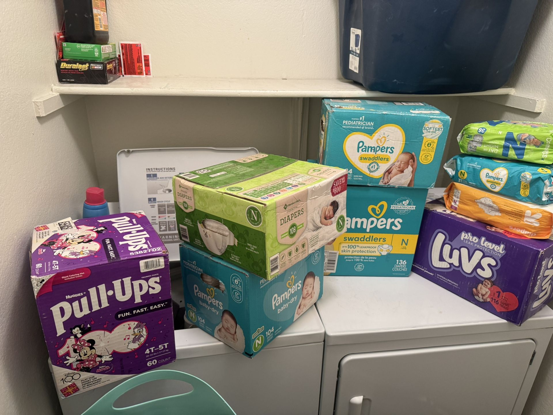 New Born Diapers, Size One And Size 4 Pull-Ups