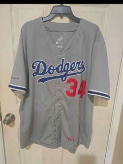 Like new!Los Angeles LA Dodgers Xlarge Fernando Valenzuela 1981 SGA Jersey Men's Gray ( reseda ca)