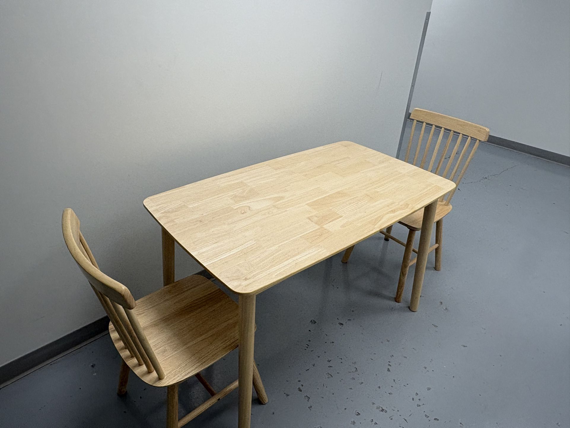 DELAVIN 47.2" Mid Century Modern Kitchen Table, Rectangular Oak Wood Dining Table for Dining Room, Living Room, Easy Assembly, Natural