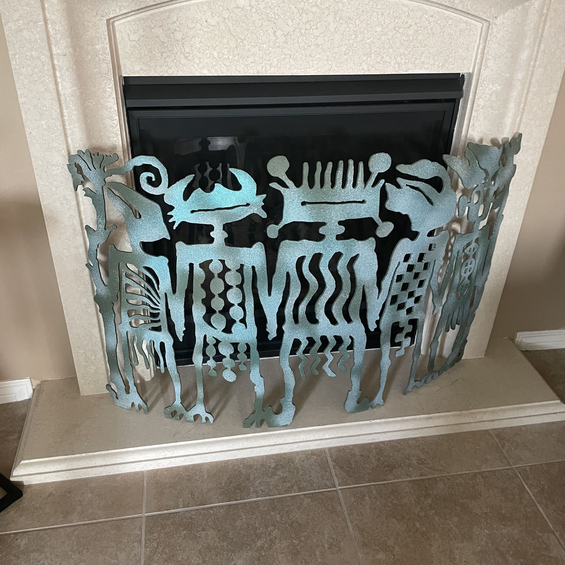 Southwestern Style Fireplace Screen Indigenous Heavy Duty