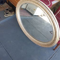 Beautiful Beval  Mirror With Beautiful Frame Antique Gold In Color 