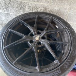 Sparco Podio 19”x8.5 Black Rims With Tires