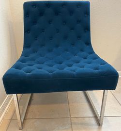 SAFAVIEH Mid-Century Modern Glam Hadley Tufted Velvet Navy Blue Club Chair - Quantity : 2