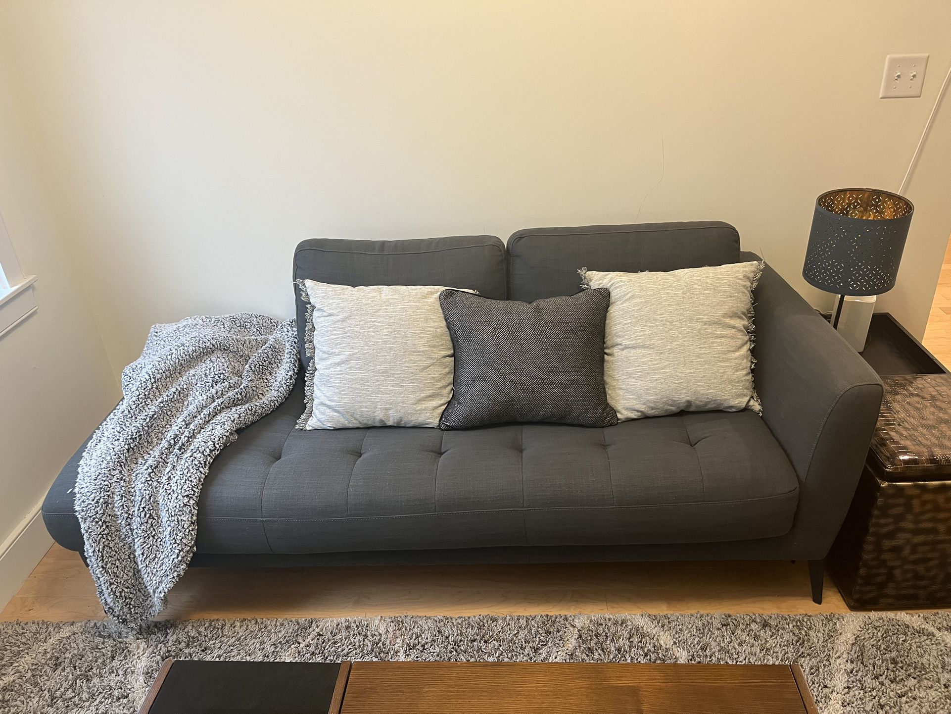 Blue/Grey Midcentury Modern Couch - MUST GO