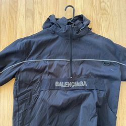BLACK BALENCIAGA ANORAK COAT JACKET MENS M/L