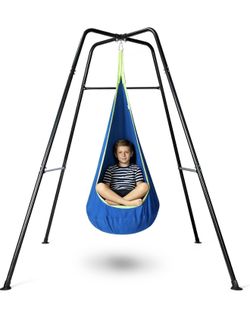 Brand New In The Box- Swing Stand Frame with Sensory Pod Swings,Sensory Swing Set for Kids,Heavy Duty Metal Swings Frame,Cotton Sensory Pod Swing for 
