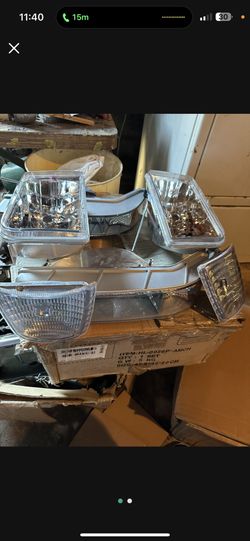 F150-6P-ChromeSmoke Lens Amber Headlights Compatible with 92-96 Bronco F150 F250 F350