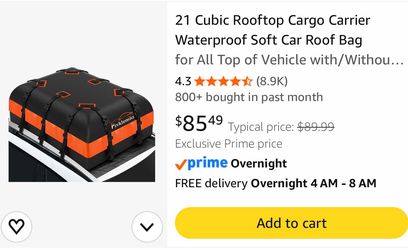 21 cubic rooftop Cargo Carrier
