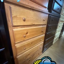 Oak Jumbo Pinewood 2 Knob Dresser Chest Cajonera Comoda 