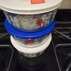 New Glass Pyrex Storage Bowls 20 Each Butterprint Or Garland 