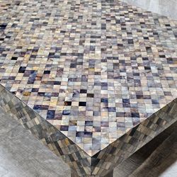 Coffee Table, Mosaic Mother of Pearl and Wood. Great Condition