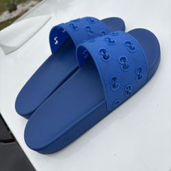 Blue Gucci Slides 