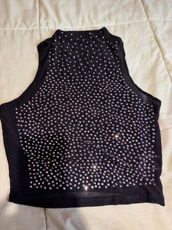 Black Rhinestone Top