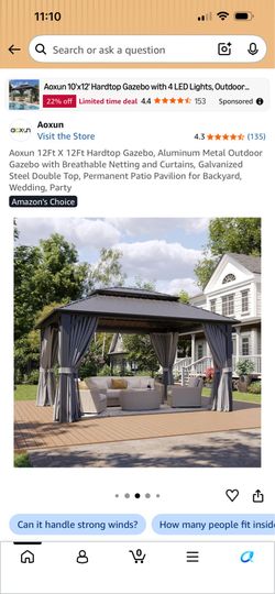 New in box!!12x12 galvanized steel roof gazebo with curtain and net