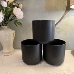 Modern Matte Black Ceramic Planter Pots