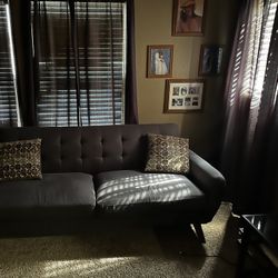 Gray Sofa With Pillows 