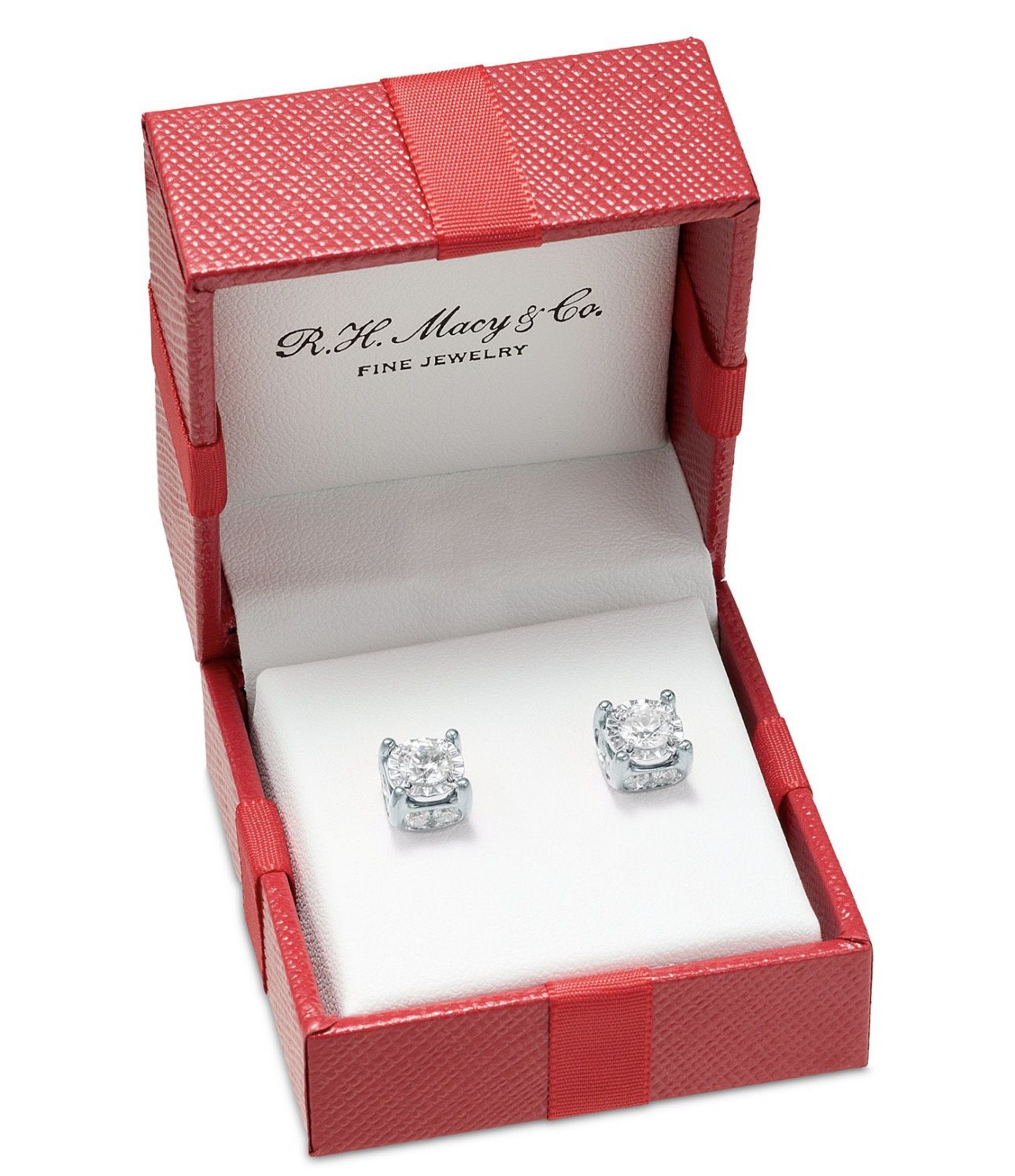 Diamond Stud Earrings 14k White Gold