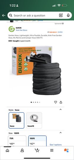 Garden Hose, Lightweight, Ultra Flexible, Durable, Kink-Free Garden Hose, RV, Marine and Camper Hose (100 FT)