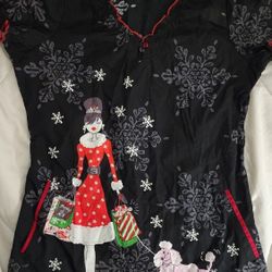 Koi Christmas Scrub Top