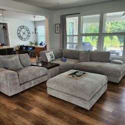 Gray 5 piece Modularthree Sectional couch