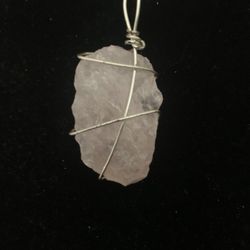 Crystal Necklace, /  Silver Chain 