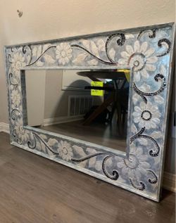 Large Mosaic Floral Wall Mirror