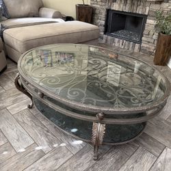 Wrought Iron And Glass Coffee Table
