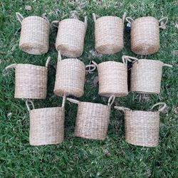 Grass Woven 6"×6" Plant Baskets - $3 Each - 11 Available 
