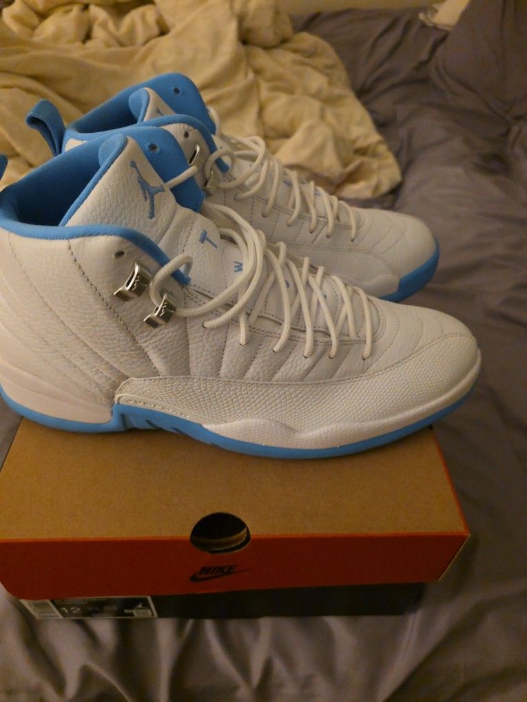 Jordan Retro 12's White University Blue