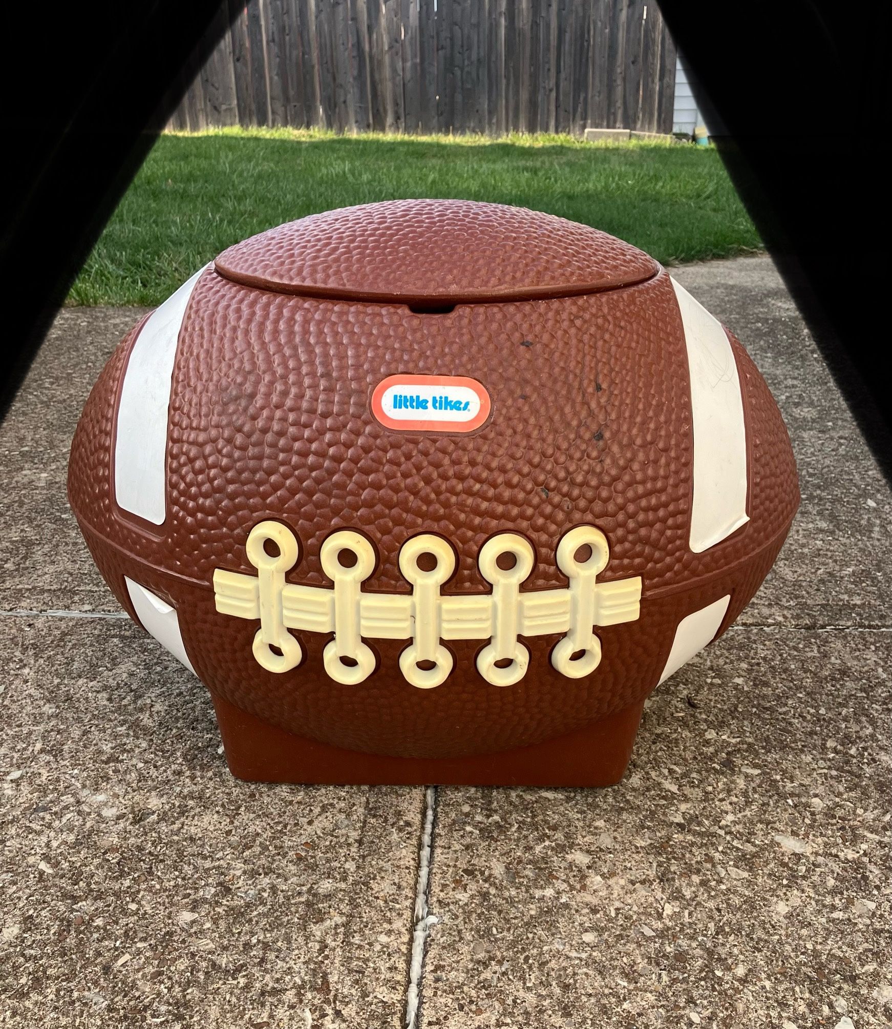 Little Tikes Football toy box chest hamper drink cooler Vintage
