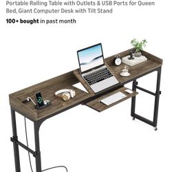 Overbed Table (Adjustable height, on wheels)