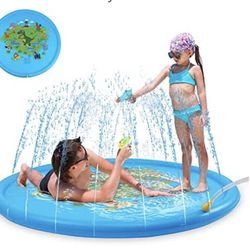 Kids 3-in-1 Dinosaur Splash Pad, Sprinkler Pool for Toddlers, 170cm  Play Mat for Any Age Summer Water Play Toy for Boys Girls, Best Gift