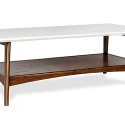 Madison Park Rectangular Wood Coffee Table With Solid Wood Frame & Legs