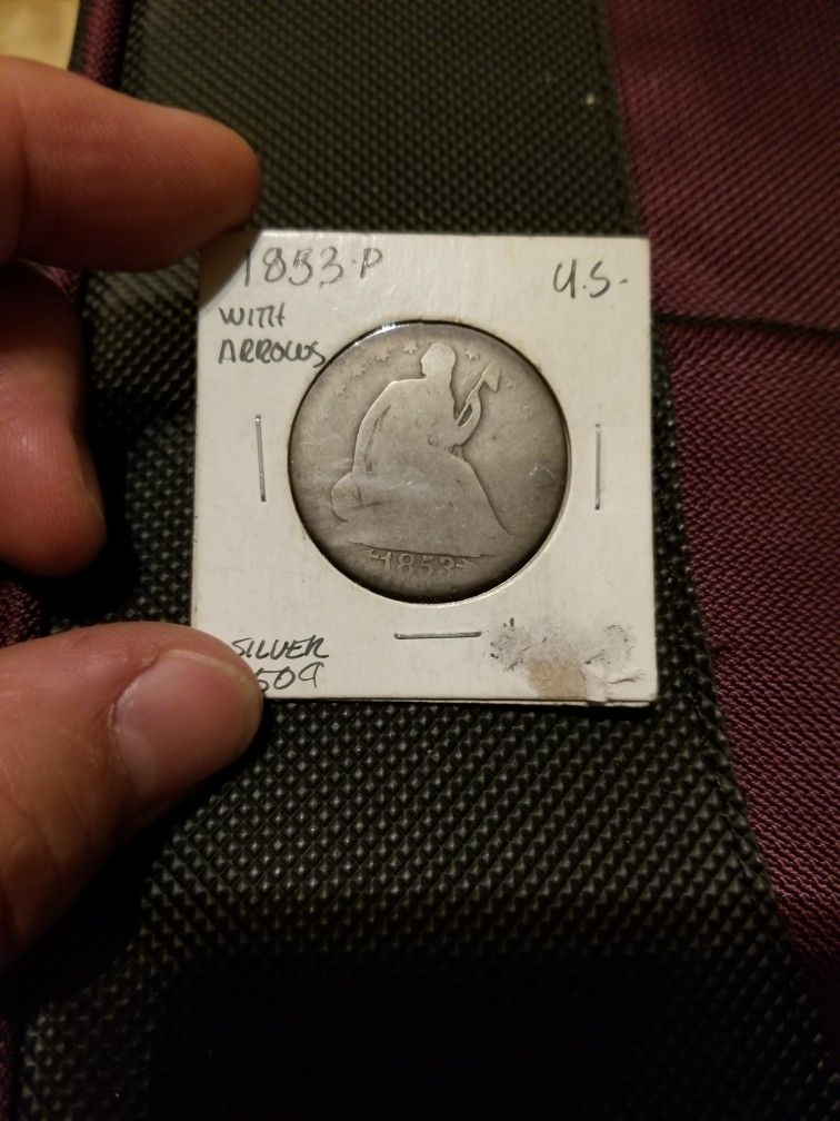1853 P SILVER HALF DOLLAR WITH ARROWS